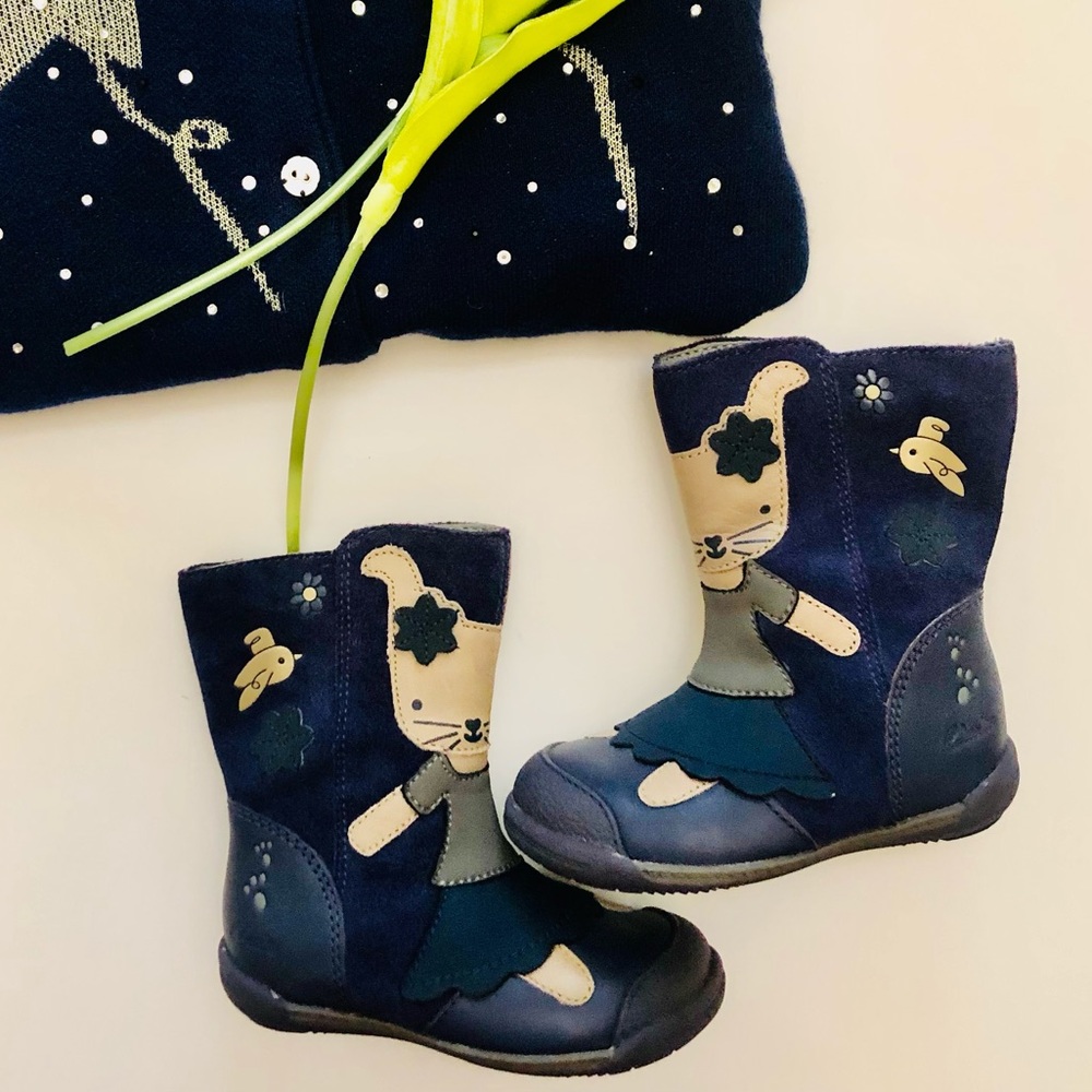 Clarks first walker boots with side zip